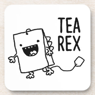 Tea Rex Tea Bag Funny Pun Cartoon Coaster