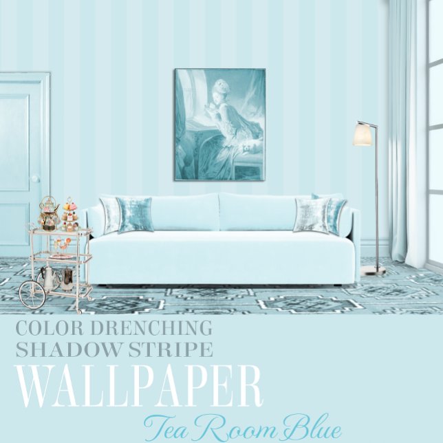 Tea Room Blue Six Inch Shadow Stripe Wallpaper (Creator Uploaded)