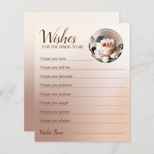 Tea Rose Bridal Shower Wishes Game