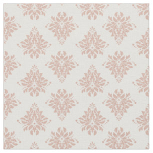 Tea Rose Damask on Ivory Fabric