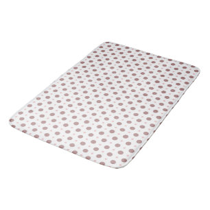 tea rose (red) and white dots bath mat
