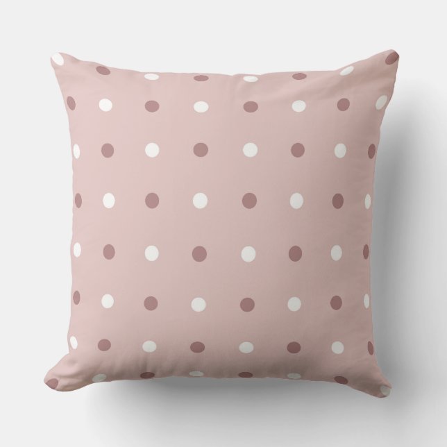 tea rose (red) and white dots cushion (Front)