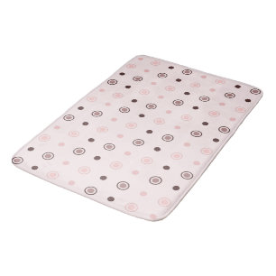 tea rose (red), mauve and white dots bath mat
