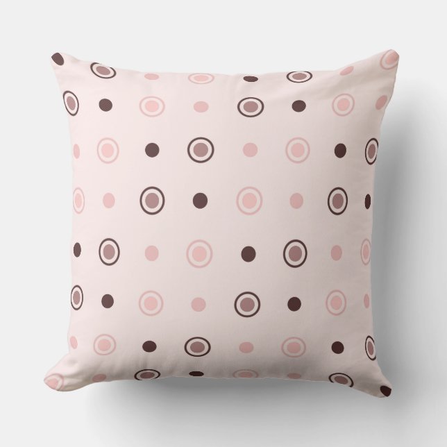 tea rose (red), mauve and white dots cushion (Front)
