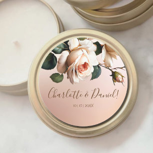Tea Rose Wedding Classic Round Sticker