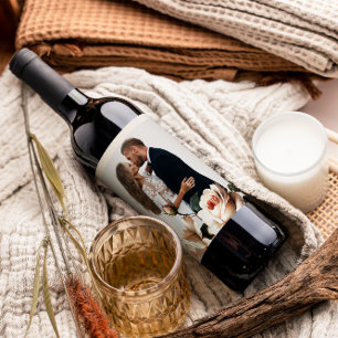 Tea Rose Wedding Wine Label