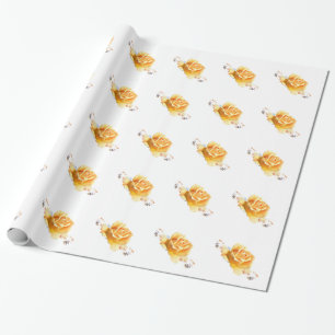 Tea rose wrapping paper