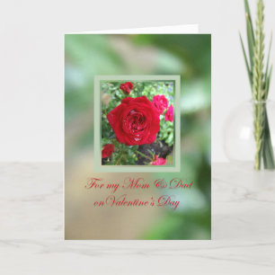 Tea Roses Mum & Dad Valentine 2 Card
