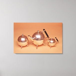 Tea service with gilt interiors canvas print