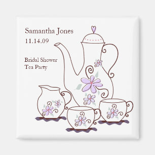 Tea Set Bridal Shower Favour Magnets
