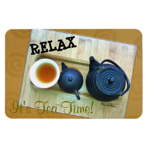 Tea Setting Photograph Overhead View Magnet