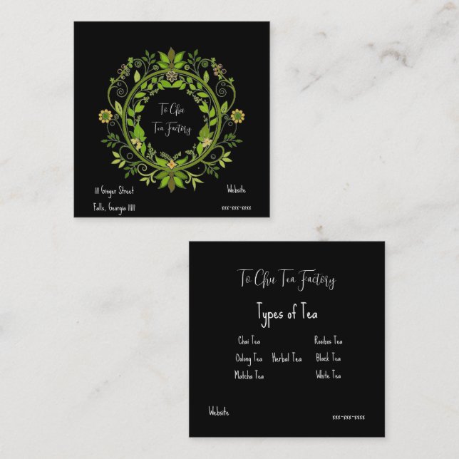 Tea Shop Business Card (Front/Back)