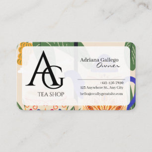 tea shop Business card (editable)
