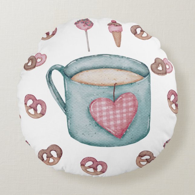 Tea & Snack Time Throw Pillow (Front)