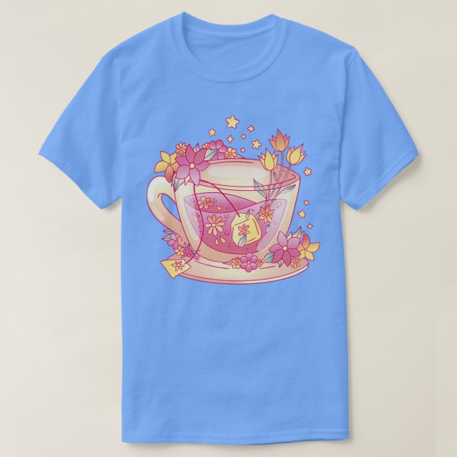 Tea teacup flowers T-Shirt (Design Front)