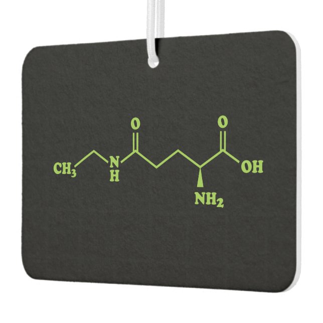 Tea Theanine Molecular Chemical Formula Car Air Freshener (Left)