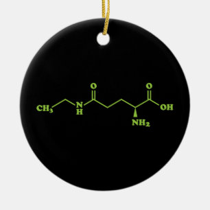 Tea Theanine Molecular Chemical Formula Ceramic Tree Decoration