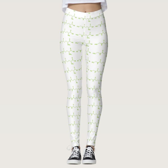 Tea Theanine Molecular Chemical Formula Leggings (Front)