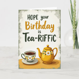 Tea Themed Birthday Wish Card