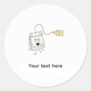 tea themed, tea lover, tea bag classic round sticker