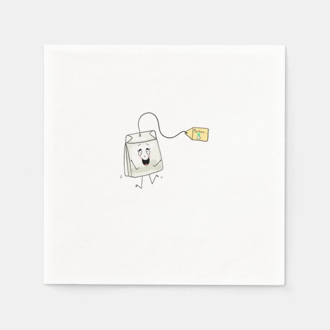 tea themed, tea lover, tea bag napkin (Front)