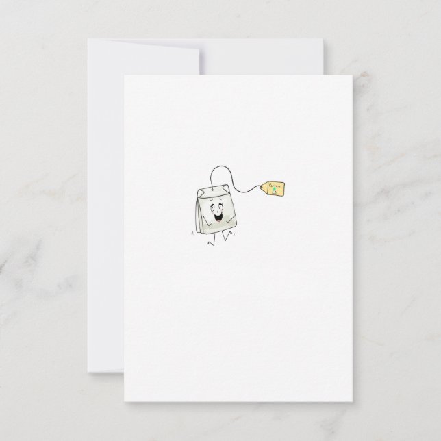 tea themed, tea lover, tea bag thank you card (Front)