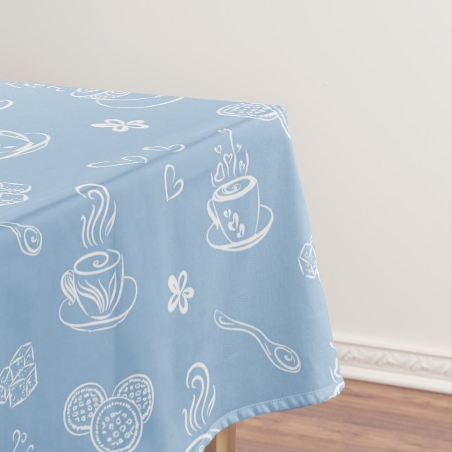 Tea time airy blue tablecloth (In Situ)