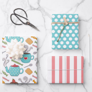 Tea Time and Sweets Wrapping Paper Set