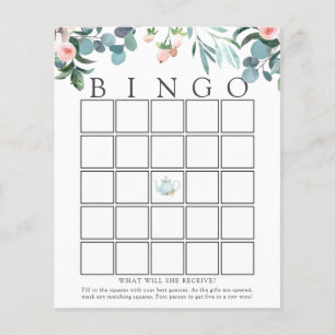Tea Time Baby Bingo Game Card