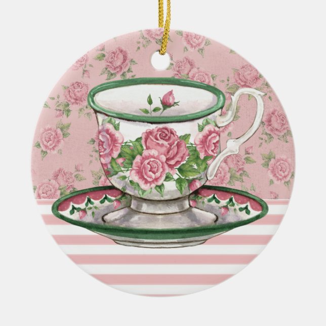 Tea Time Ceramic Tree Decoration (Front)