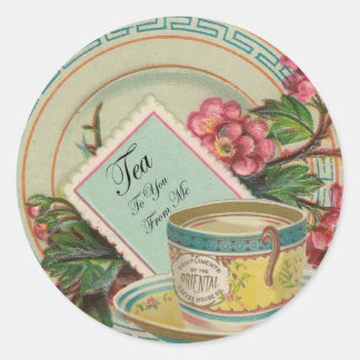Tea Time Classic Round Sticker