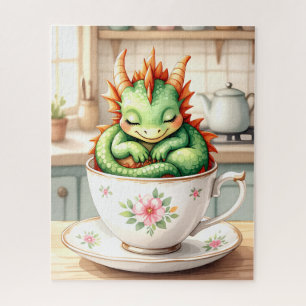 Tea Time Dragon Delight Jigsaw Puzzle