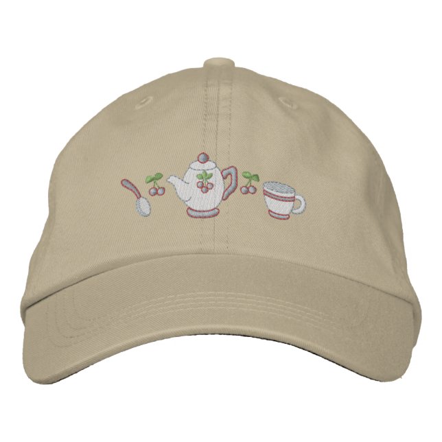 Tea Time Embroidered Hat (Front)