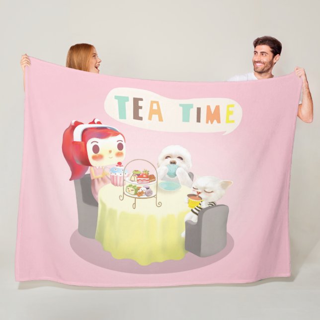 Tea Time Fleece Blanket (In Situ)