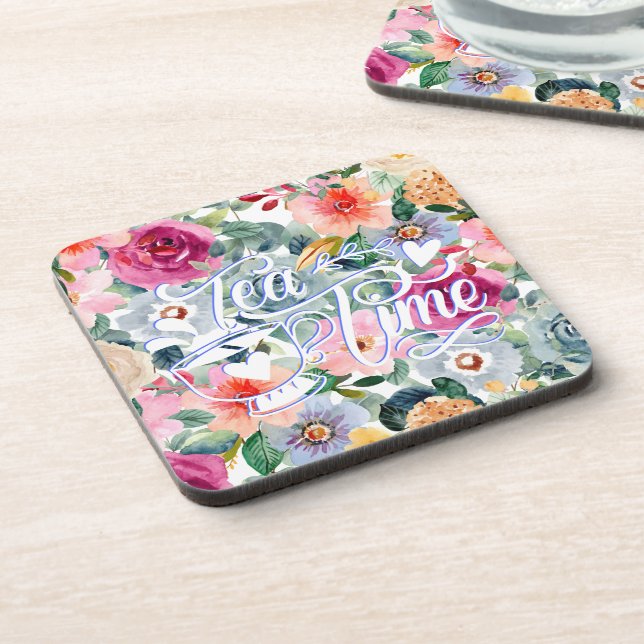 Tea Time Flowers Coaster (Left Side)
