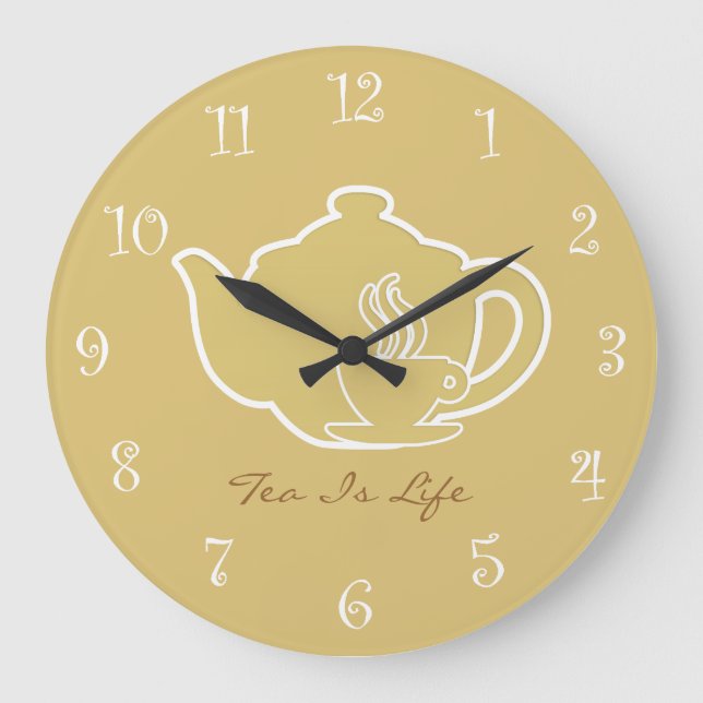 Tea Time Kitchen Wall Clocks (Front)