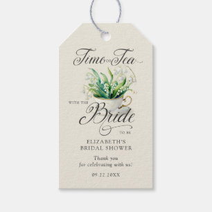 Tea Time Lily of Valley Elegant Chic Bridal Shower Gift Tags