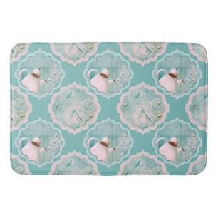 Tea time mint green and pink Rug