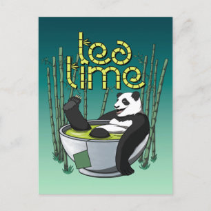 Tea Time Panda Postcard