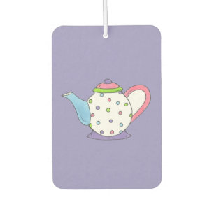 Tea Time Polka Dot Teapot Tea Party Teaparty Car Air Freshener