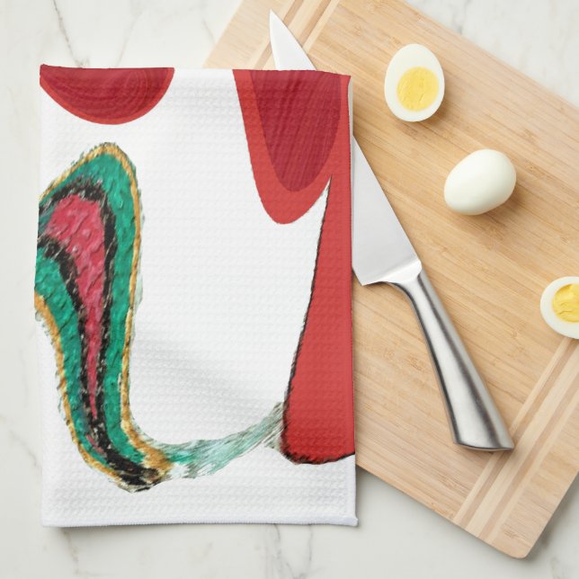 Tea Time Red Tea.png Tea Towel (Quarter Fold)