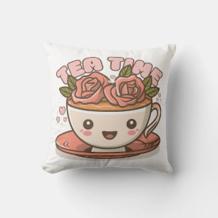 Tea Time Rose Tea Kawaii Cushion
