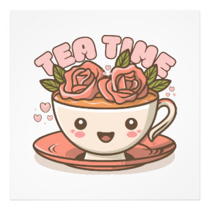 Tea Time Rose Tea Kawaii Photo Print