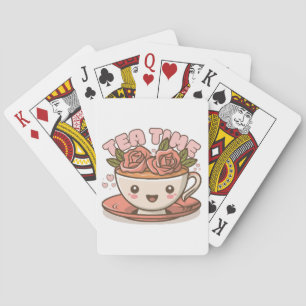 Tea Time Rose Tea Kawaii Playing Cards