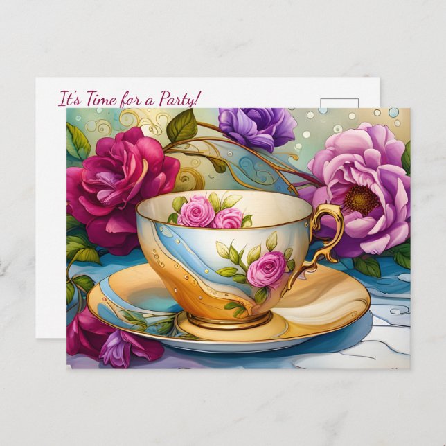 Tea Time - Tea Party  Postcard (Front/Back)