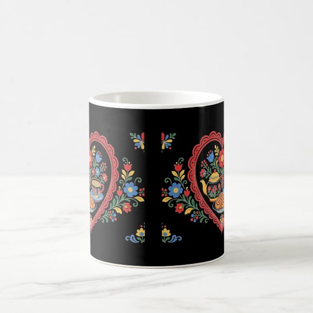 Tea Time Tea Pot Design Coffee Mug (Center)