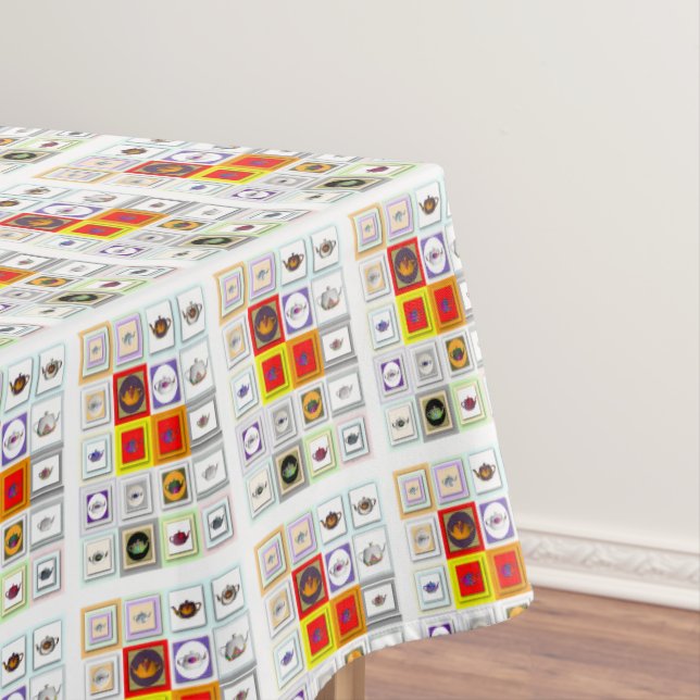 Tea Time Teapots  Tablecloth (In Situ)