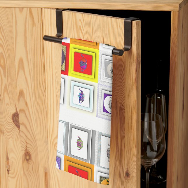 Tea Time Teapots  Tea Towel (Thirds Fold)