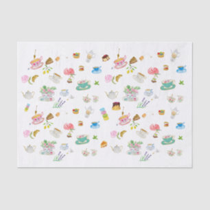 Tea Time Watercolor Pattern Tissue Paper