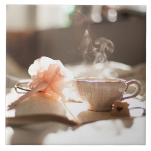 Tea Time with a good book Tile